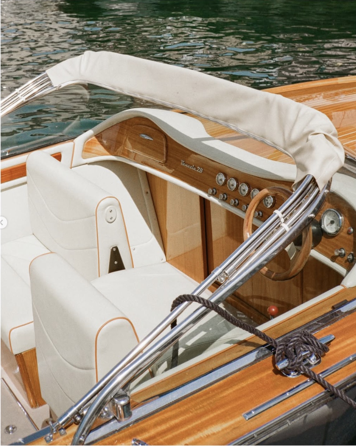 Classic wooden boat detail